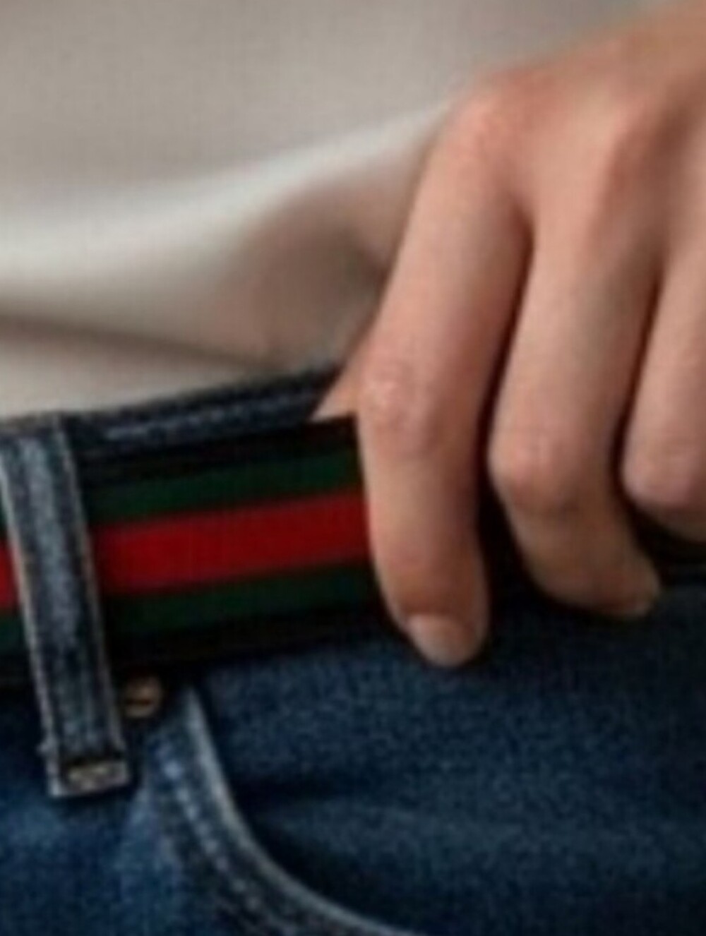 Unisex Black Belt with Red & Green Stripe and Gold Buckle🆕✨ - Picture 3 of 4